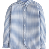 Button Down Shirt, Gray Blue Gingham