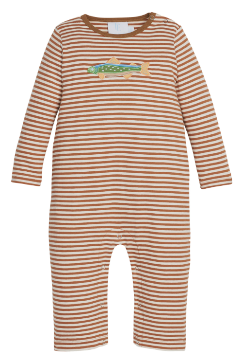 Applique Romper, Brook Trout