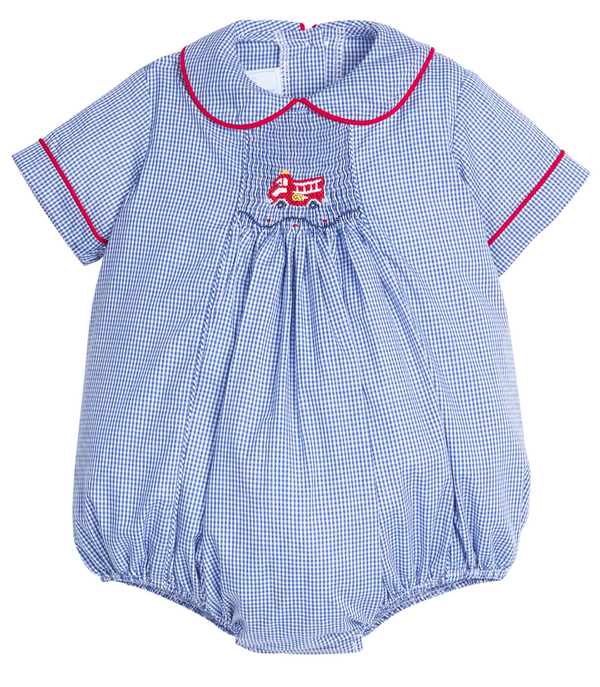 Chest Smocked Bubble, Fire Truck