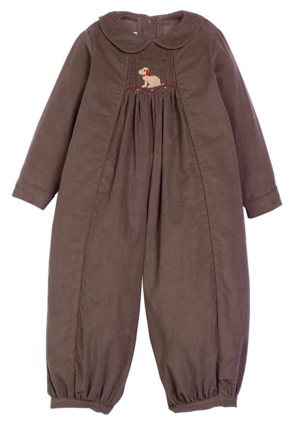 Chest Smocked Romper, Seated Lab