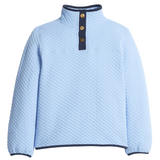 Classic Quilted Pullover, Light Blue with Navy