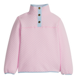 Classic Quilted Pullover, Light Pink with Light Blue