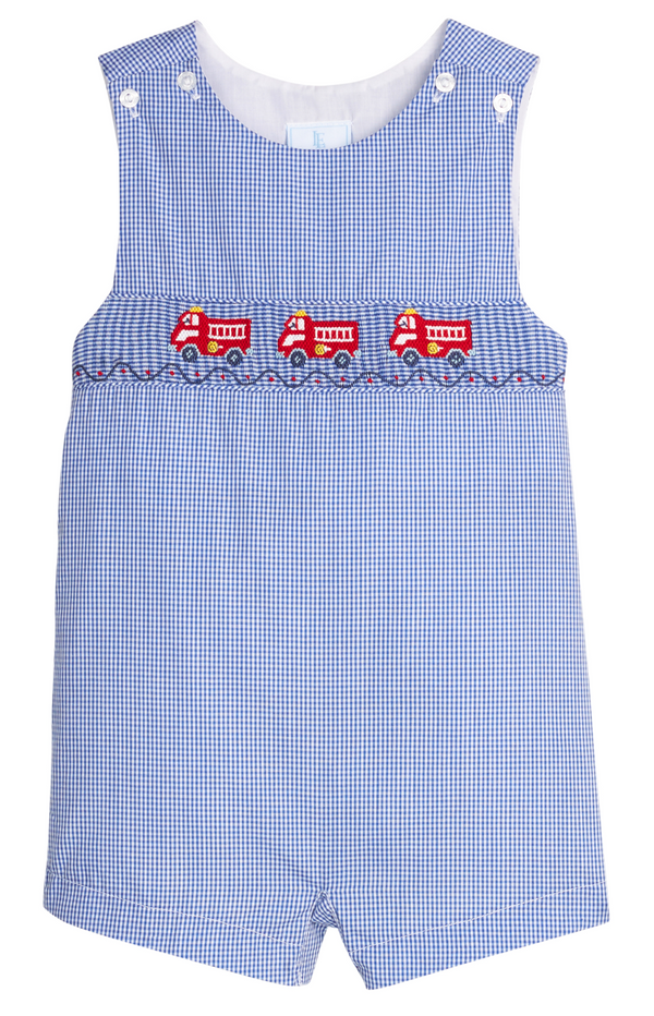 Smocked Vintage Jon Jon, Fire Truck