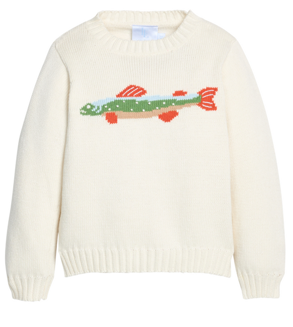 Intarsia Sweater, Brook Trout