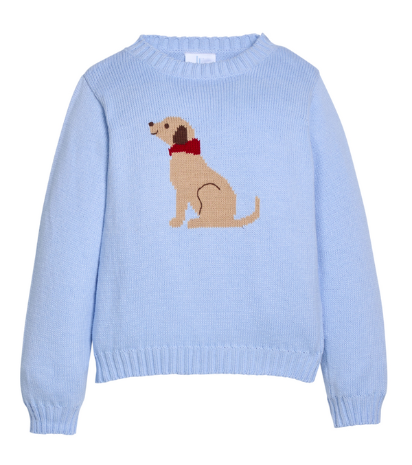 Intarsia Sweater, Seated Lab