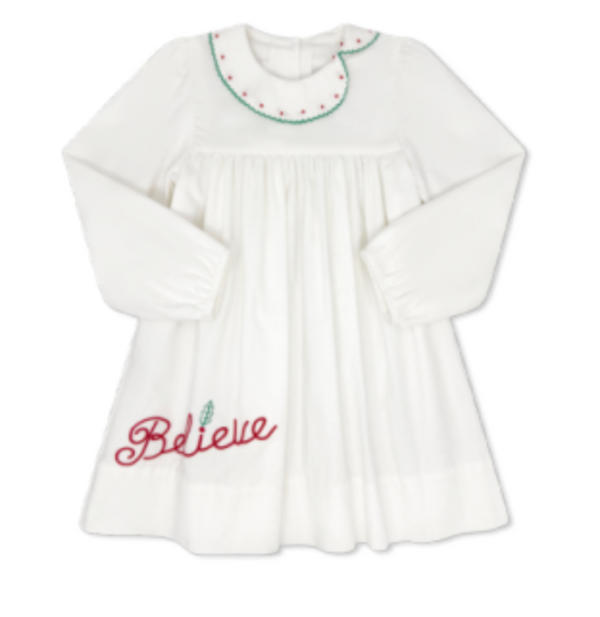 Eloise Dress, Dreamy White Corduroy, Believe