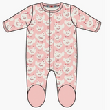 Organic Cotton Footie Pink Chicken