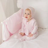 Baby Smocked Bullion Romper with Bonnet