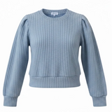 Jane Sweatshirt Textured French Blue