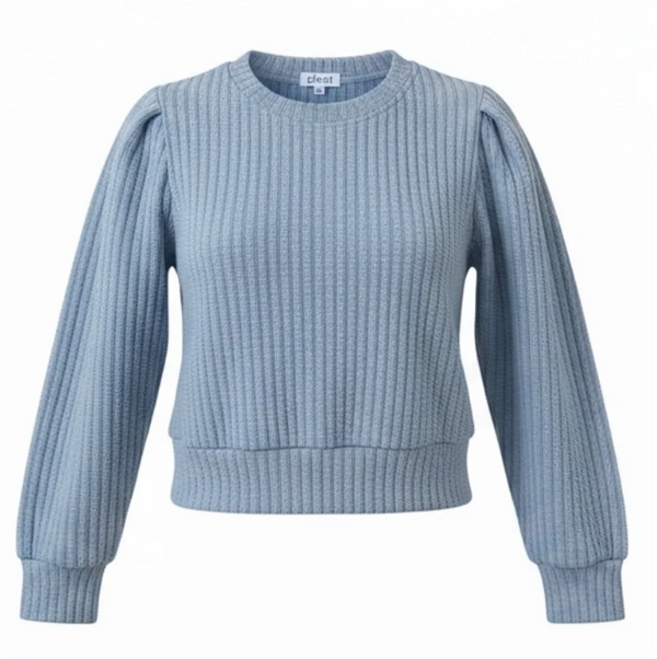 Jane Sweatshirt Textured French Blue