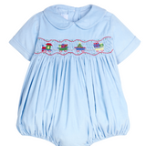 Holiday Train Smocked Bubble