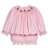 Holly Days Smocked Bishop Bloomer Set