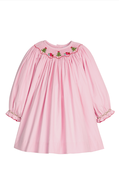 Holly Days Smocked Bishop Dress
