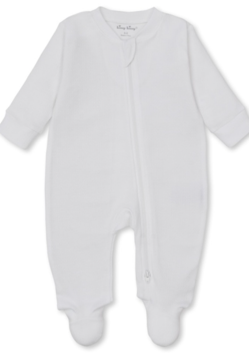 Kissy Pointelle Footie With Zip
