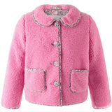Shearling Floral Trim Jacket