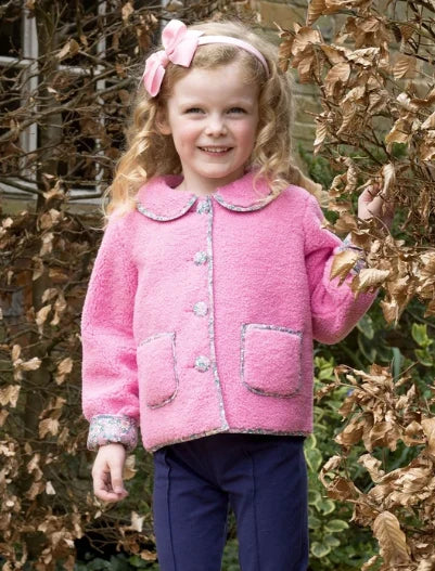 Shearling Floral Trim Jacket