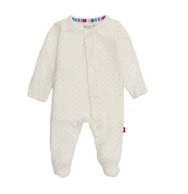 Pin Dot Cream Footie
