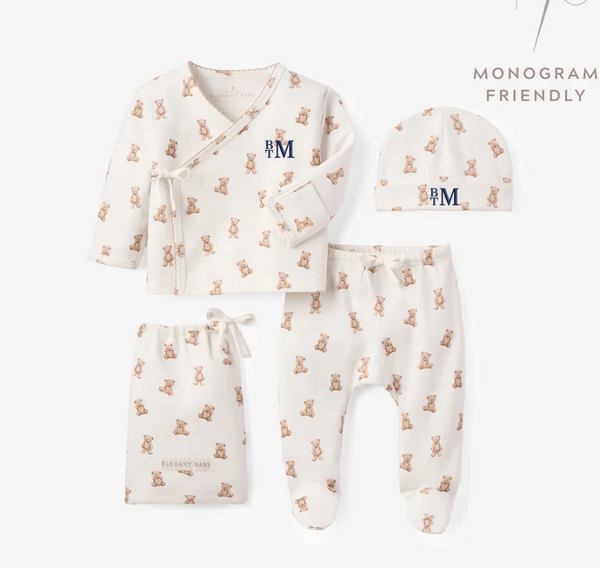 Teddy Bear Double Layered Cotton Layette Set