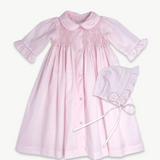 Royal Day gown Set- Blessings Pink with Smocking