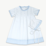 Day gown Set- Blessings White with Blessings Blue