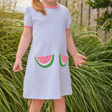 Applique Pocket T-Shirt Dress, Watermelon