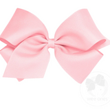 King Classic Grosgrain Hair Bow (Plain Wrap)- LT PINK