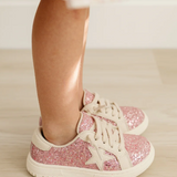 Kinley Glitter Star Sneaker, Pink