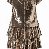 Mocha Sequin Bow Dress