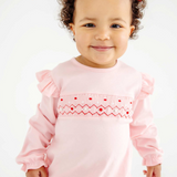 Long Sleeve Biltmore Bubble, Sandpearl Pink and Rosebuds