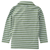 Boy's Long Sleeve Pro Performance Polo, Arona Camping Green Stripe