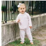 Rose Ruffle Collar Diamond Knit Set-Pink