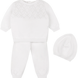 Lux Pointelle Knit Set with Hat