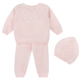 Lux Pointelle Knit Set with Hat