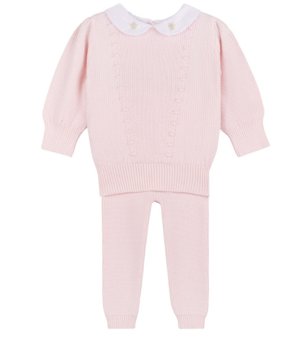 Girls Detailed Collar Knit Set