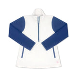 Heather Half Zip in Coconut and Baton Rouge Blue