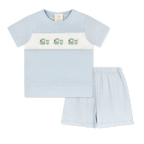 Bayou Bloomer | Short Set Cloud Blue, Trains