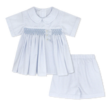 Hayes Short Set Classic Blue Windowpane Airplanes