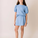 Jane Blouse - Lake Blue Knit