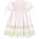 Margaret Dress Spring Pink Batiste with Ecru