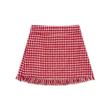 Kensington Fringe Skirt - Hartford Houndstooth