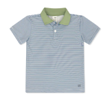 Parker Polo - Baton Rouge Blue Ministripe, Pistachio Green