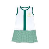 Renea Dress - Pure Coconut, Augusta Green Minigingham