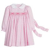 Smocked Natalie Dress - Pink Vinings