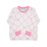 Cassidy Comfy Crewneck Belle Meade Bow with Hamptons Hot Pink