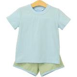 Thomas Short Set - Green Stripe/ Blue