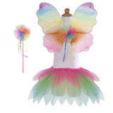 Neon Rainbow Skirt Wings and Wand Set Size 4-6