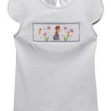 Vive La Fete Mermaid Smocked White Knit Girls Top Cap Sleeve