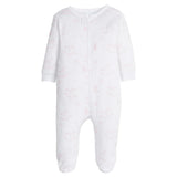 Zippered Footie - Pink Rocking Horse