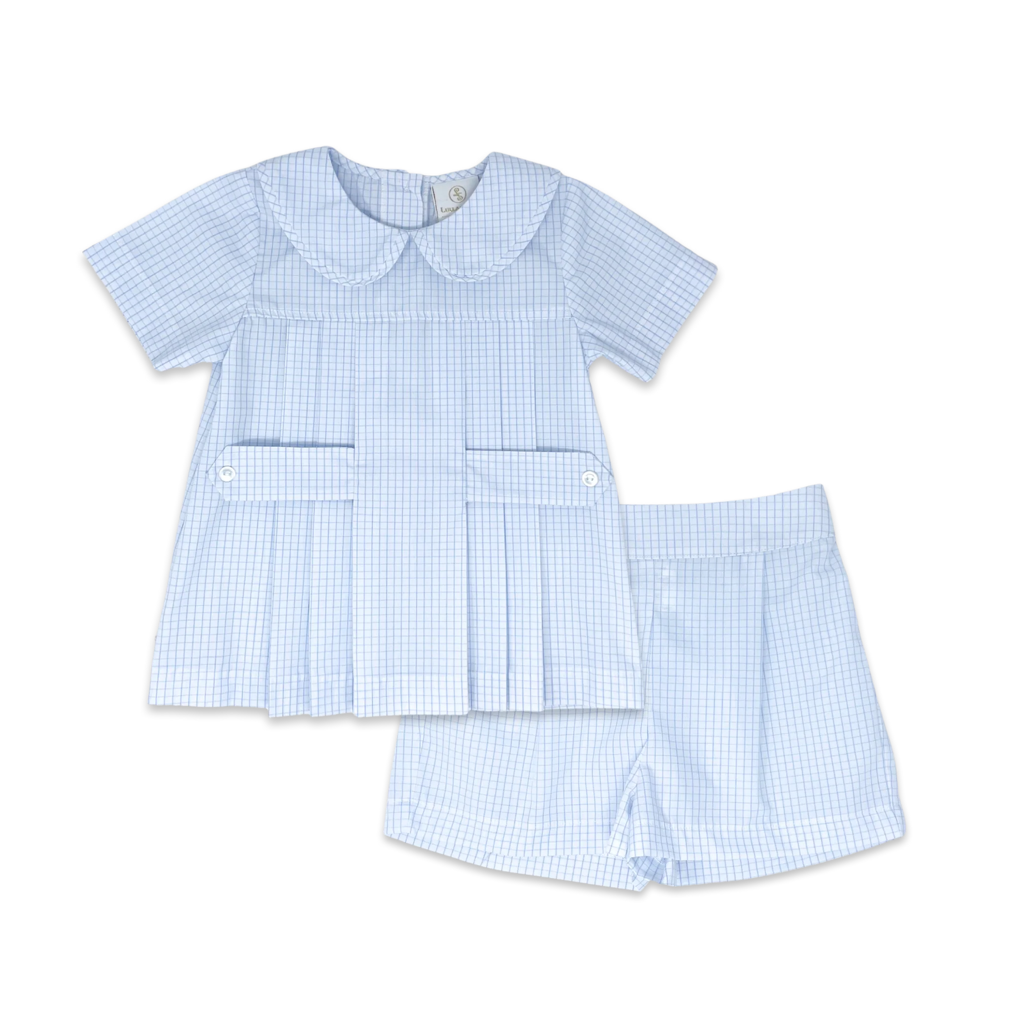 Lullaby Set Andrew Short Set- Woodford Blue Windowpane