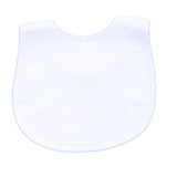 Solid Essentials White Bib with Blue Trim